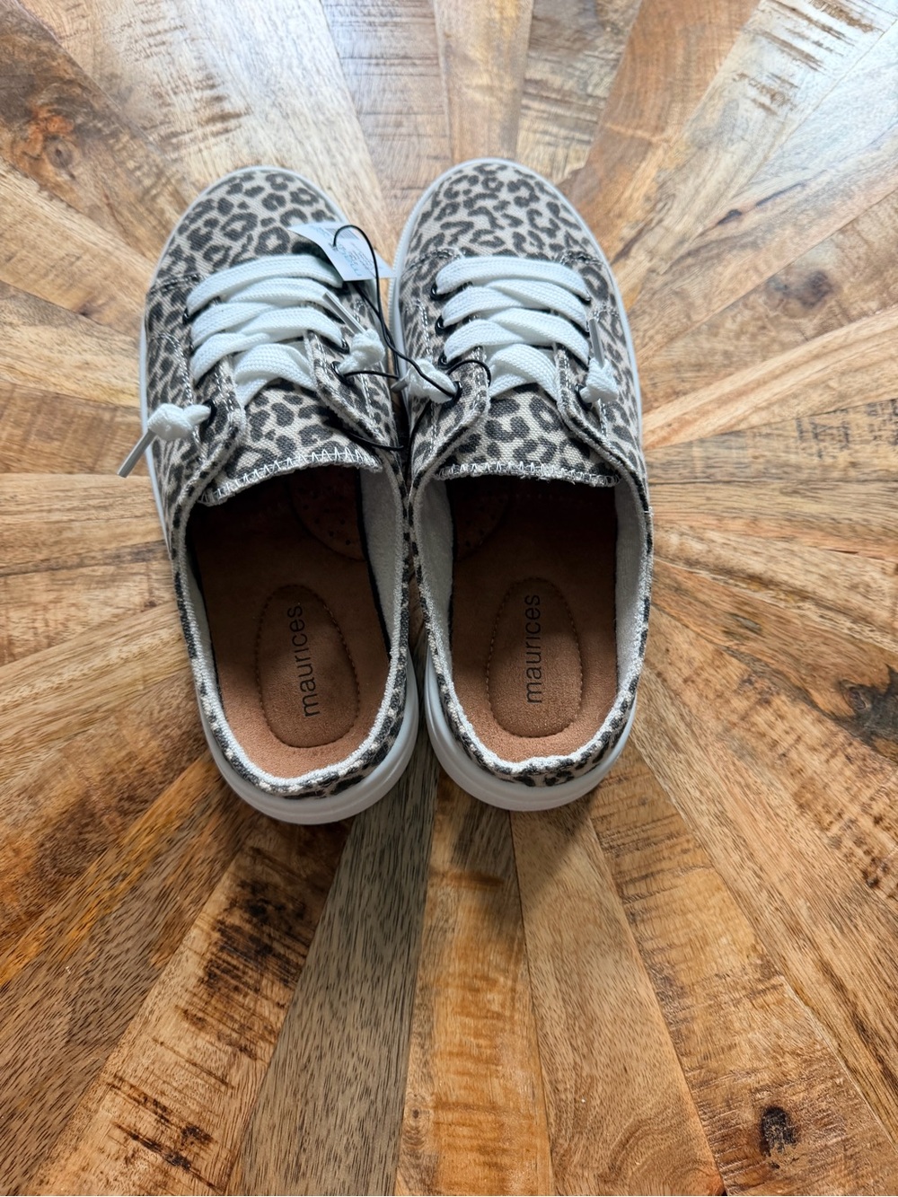 Maurices Leopard Print Women’s Sneakers - White and Brown - Picture 3 of 5